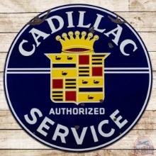 Cadillac Authorized Service 42" DS Porcelain Sign w/ Logo