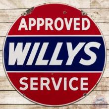 Willys Approved Service 42" DS Porcelain Sign