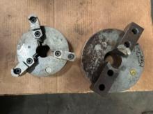Lot of 2 Chucks: (1) 8? Bison 2 Jaw Chuck with 2? Thru Hole (1) 6? 3 Jaw Chuck with 1 3/4? Thru Hole