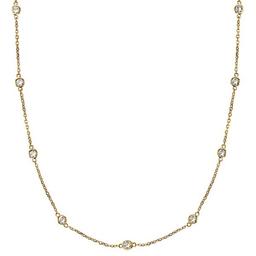 Station Bezel-Set Necklace in 14k Yellow Gold 1.00ctw