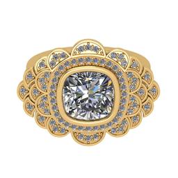 2.24 Ctw SI2/I1 Diamond 14K Yellow Gold Engagement Halo Ring