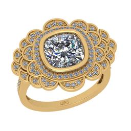 2.24 Ctw SI2/I1 Diamond 14K Yellow Gold Engagement Halo Ring