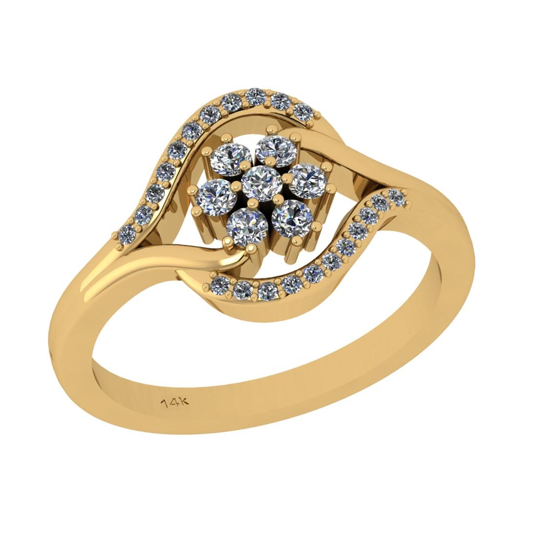 0.61 Ctw Si2/i1 Diamond 14K Yellow Gold Ring