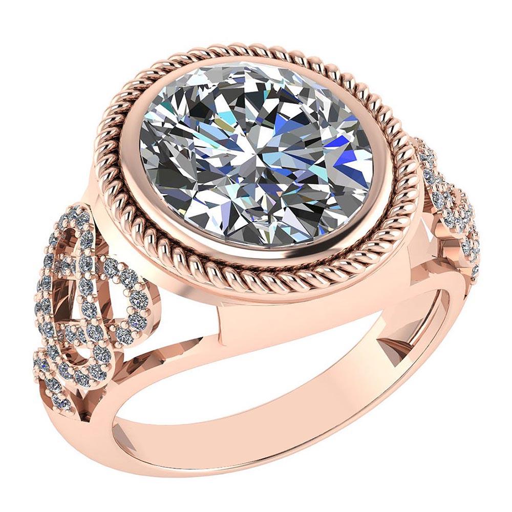 Certified 3.86 Ctw Diamond VS/I1 Ring For 14K Rose Gold