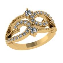 0.67 Ctw SI2/I1 Diamond 14K Yellow Gold Promises Ring