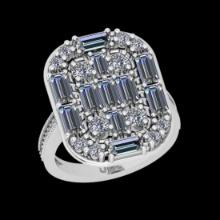 3.13 Ctw SI2/I1 Diamond 14K White Gold Engagement Ring