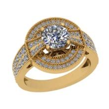 1.97 Ctw SI2/I1 Diamond Style 14K Yellow Gold Engagement Halo Ring