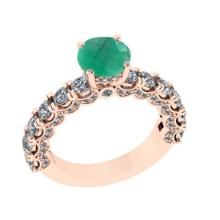 2.03 Ctw SI2/I1 Emerald and Diamond 14K Rose Gold Engagement Ring