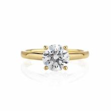 Certified 1.11 CTW Round Diamond Solitaire 14k Ring D/SI2