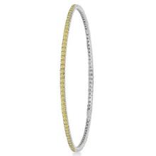 Fancy Yellow Diamond Eternity Bangle Bracelet 14k White Gold 2.60ctw