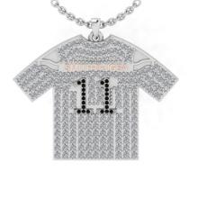 0.83 Ctw SI2/I1 Diamond 14K Rose Gold football theme pendant necklace