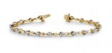 14KT YELLOW GOLD 1 CTW G-H VS2/SI1 TEARDROP LINK DIAMOND BRACELET