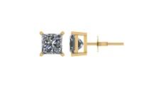 Certified 0.51 CTW Princess Diamond Stud Earrings F/SI3