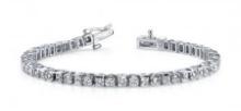 14KT WHITE GOLD 4 CTW G-H SI2/SI3 PRINCESS AND ROUND DIAMOND TENNIS BRACELET