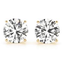 Certified 0.91 CTW Round Diamond Stud Earrings F/SI2