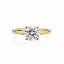 Certified 0.96 CTW Round Diamond Solitaire 14k Ring G/SI2