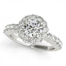 CERTIFIED PLATINUM 1.21 CTW J-K/VS-SI1 DIAMOND HALO ENGAGEMENT RING