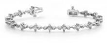 14KT WHITE GOLD 3 CTW G-H SI2/SI3 PRONG AND BEZEL SET DIAMOND BRACELET