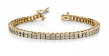 14K YELLOW GOLD 2 CTW G-H I1/I2 HALF BEZEL CONFIDENCE TENNIS BRACELET