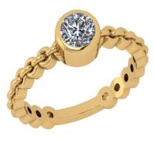 CERTIFIED 0.92 CTW E/VS1 ROUND (LAB GROWN Certified DIAMOND SOLITAIRE RING ) IN 14K YELLOW GOLD