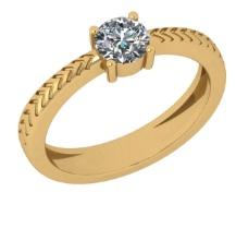 CERTIFIED 0.9 CTW E/SI2 ROUND (LAB GROWN Certified DIAMOND SOLITAIRE RING ) IN 14K YELLOW GOLD