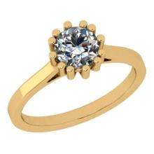 CERTIFIED 0.9 CTW F/SI2 ROUND (LAB GROWN Certified DIAMOND SOLITAIRE RING ) IN 14K YELLOW GOLD