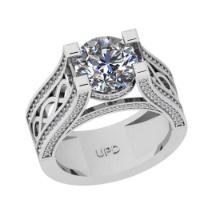 3.18 Ctw VS/SI1 Diamond 14K White Gold Engagement Ring(ALL DIAMOND ARE LAB GROWN)