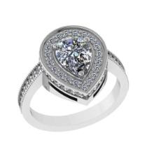 2.84 Ctw VS/SI1 Diamond 14K White Gold Engagement Halo Ring(ALL DIAMOND ARE LAB GROWN)