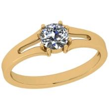 CERTIFIED 0.9 CTW E/VVS1 ROUND (LAB GROWN Certified DIAMOND SOLITAIRE RING ) IN 14K YELLOW GOLD