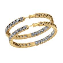 10.00 Ctw VS/SI1 Diamond 14K Yellow Gold Hoop Earrings (ALL DIAMOND ARE LAB GROWN)