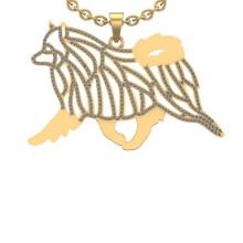 1.81 Ctw VS/SI1 Diamond 14K Yellow Gold Fox Necklace ALL DIAMOND ARE LAB GROWN