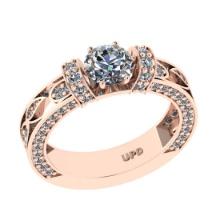 1.94 Ctw SI2/I1 Diamond 14K Rose Gold Engagement Halo Ring(ALL DIAMOND ARE LAB GROWN)