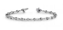 14KT WHITE GOLD 1 CTW G-H VS2/SI1 TEARDROP LINK BRACELET LAB-GROWN DIAMOND