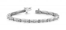 14KT WHITE GOLD 2 CTW G-H VS2/SI1 CHANNEL LINK BRACELET LAB-GROWN DIAMOND