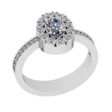 0.71 Ctw VS/SI1 Diamond Style Prong Set 14K White Gold Engagement Halo Ring ALL DIAMOND ARE LAB GROW