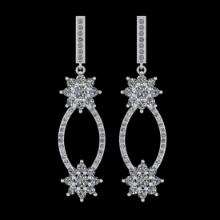 1.88 Ctw VS/SI1 Diamond 10K White Gold Dangling Earrings