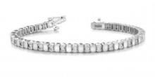 14KT WHITE GOLD 1 CTW G-H VS2/SI1 ALTERNATING BEZEL BRACELET LAB-GROWN DIAMOND