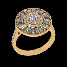 2.51 Ctw VS/SI1 Diamond Prong Set 18K Yellow Gold Engagement Ring