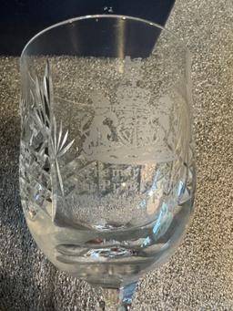 VINTAGE THOMAS WEB CRYSTAL CUT WINE GLASS