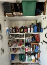 Lot of mixed items of lubricants, oils and maintenance