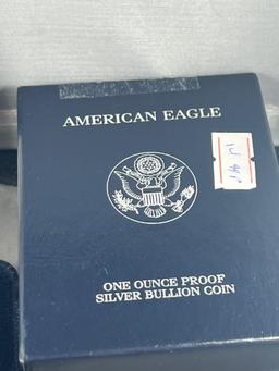 1999-P Proof US Silver Eagle in Mint box, .999 fine silver