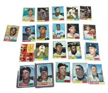 1961 Topps Baseball lot of 21 including RCs, Leaders, Stars overall EX condition, few lower
