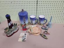 LOCAL PICKUP ONLY-Assorted LIghthouse and boat related decor