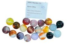 Jabo Marbles manufactured in Reno Ohio prior to 2007 lot of 20 medium sized