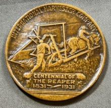 1931 INTERNATIONAL HARVESTER REAPER CENTENNIAL MEDAL