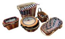 Longaberger Baskets lot of 5 Patriotic