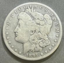 1891-O Morgan Silver Dollar, 90% Silver