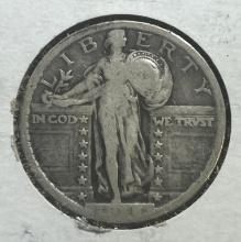 1918 Standing Liberty Quarter Dollar, 90% Silver