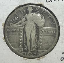 1927-S Standing Liberty Quarter Dollar, 90% Silver