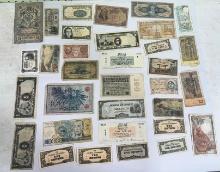 33 Pieces of Foreign Banknotes, Including one Military Payment Certificate, SELLS TIMES THE MONEY